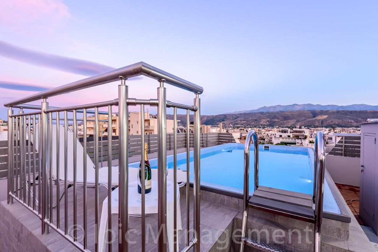City Center Apartment With Rooftop Swimming Pool Chrissi Akti Chania Exterior foto